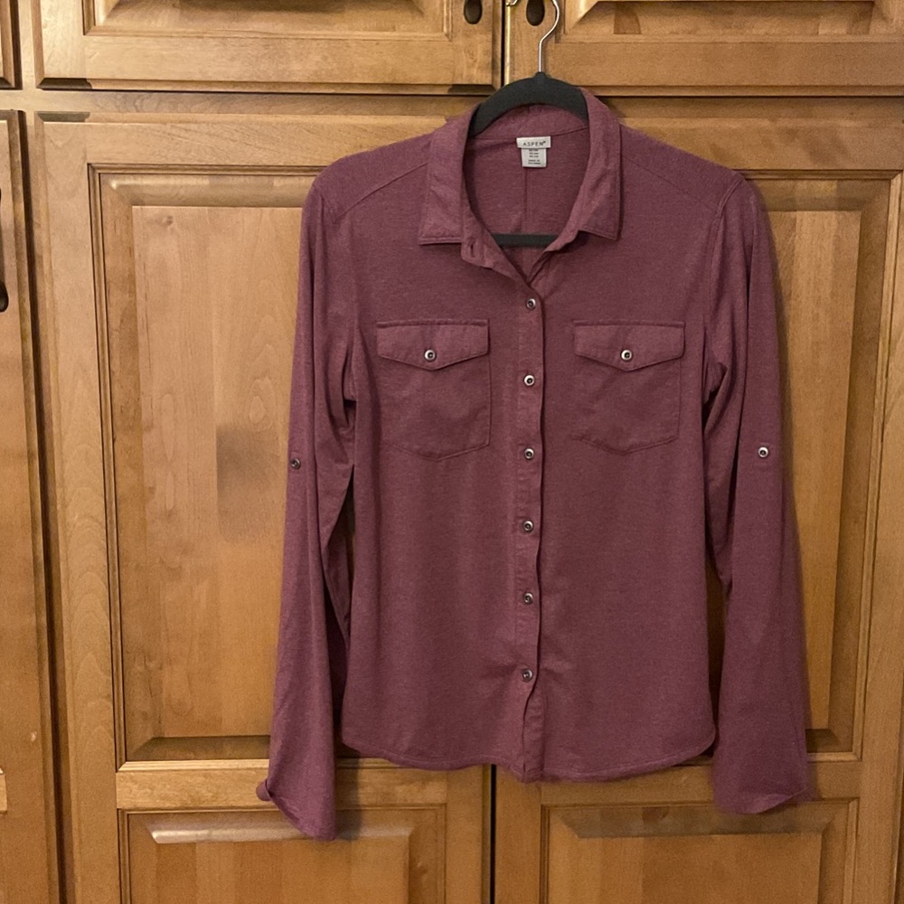 Aspen UPF button down- mauve